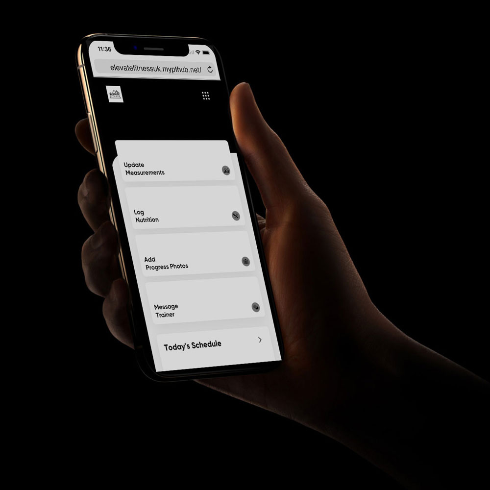 elevate ftness app iPhone XS Mockup