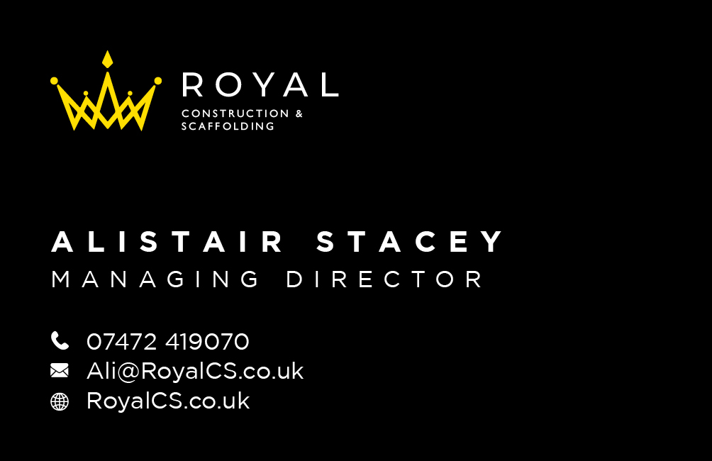 royal scaffolding buisness cards